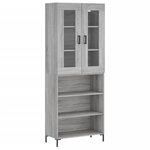 vidaXL Buffet haut Sonoma gris 69 5x34x180 cm Bois d'ingénierie