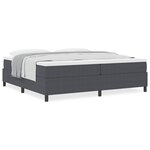 vidaXL Lit box spring avec matelas gris foncé  200 x 200 cm  en tissu à côtes.