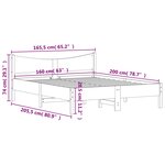 vidaXL Cadre de lit sans matelas blanc 160x200 cm bois de pin massif