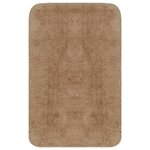 vidaXL Jeu de tapis de salle de bain 3 Pièces Tissu Beige