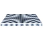 vidaXL Auvent pliable manuel 350 cm Bleu/blanc