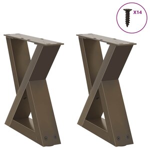 vidaXL Pieds de table basse 2 pièces Acier naturel 40 x (30-31 3) cm Acier