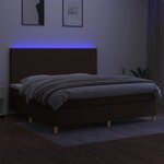 vidaXL Sommier à lattes de lit matelas et LED Marron foncé 200x200 cm