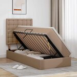 vidaXL Lit de Rangement Cappuccino 90 x 200 cm Cuir synthétique