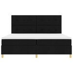vidaXL Lit à ressort LED avec matelas Noir 200 x 200 cm tissu