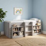 vidaXL Cadre de Lit Élevé pour Enfants 2 Pièces Sonoma gris 90 x 190 cm