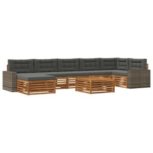 vidaXL Ensemble de canapés d'extérieur 8 Pièces Naturel et Anthracite