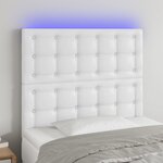 vidaXL Tête de lit à LED Blanc 100x5x118/128 cm Similicuir