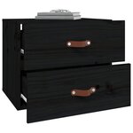 vidaXL Table de chevet murale Noir 50x36x40 cm