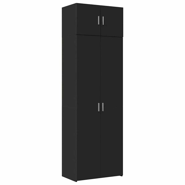 vidaXL Armoire de rangement noir 70x42 5x225 cm bois d'ingénierie