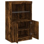 vidaXL Buffet avec lumières LED chêne fumé 60 5x37x100 cm