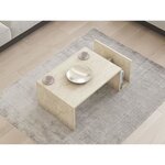 Table basse Memo rectangulaire - Effet marbre Travertin - 86 8 x 32 4 x 50 cm