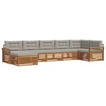vidaXL Ensemble de canapés d'extérieur 7 pc Gris Naturel et Clair
