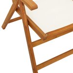 vidaXL Chaises inclinables de jardin lot de 8 tissu et bois massif