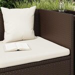 vidaXL Lit de jardin avec coussin et oreillers Résine tressée Marron