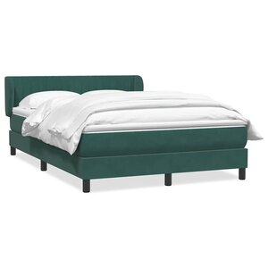 vidaXL Sommier à lattes de lit et matelas vert foncé 160x220cm velours