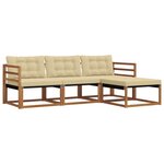 vidaXL Ensemble de canapés d'extérieur 4 pc Naturel et Beige