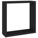 vidaXL Étagères murales sous forme de cube 3 Pièces Noir MDF