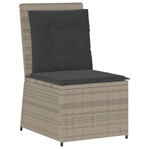 vidaXL Canapé inclinable de jardin coussins gris clair résine tressée
