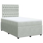 vidaXL Sommier à lattes de lit et matelas gris clair 120x190cm velours