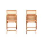 Lot de 2 chaises de jardin pliantes en eucalyptus FSC - 57 x 46,5 x 90 cm