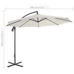vidaXL Parasol en porte-à-faux avec poteau en acier 300 cm Sable