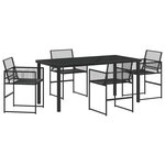 vidaXL Ensemble de salle à manger pour jardin 5 Pièces Noir Poly rotin