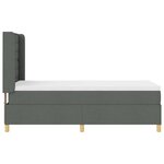 vidaXL Lit à ressorts avec matelas gris foncé 100 x 200 cm en tissu.