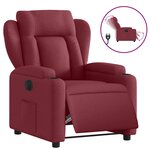 vidaXL Fauteuil inclinable électrique Rouge bordeaux Tissu