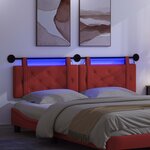 vidaXL Tête de lit suspendue Avec lumière LED Rouge Simili cuir