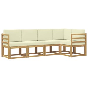 vidaXL Ensemble de canapés d'extérieur 5 pc Blanc et crème