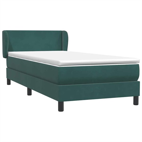 vidaXL Sommier à lattes de lit et matelas vert foncé 80x220 cm velours