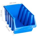 vidaXL Bacs de rangement empilables 14 Pièces bleu plastique