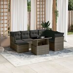 vidaXL Salon de jardin 8 Pièces avec coussins gris résine tressée