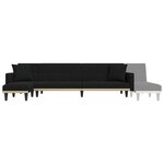 vidaXL Canapé-lit en forme de L noir 275x140x70 cm tissu