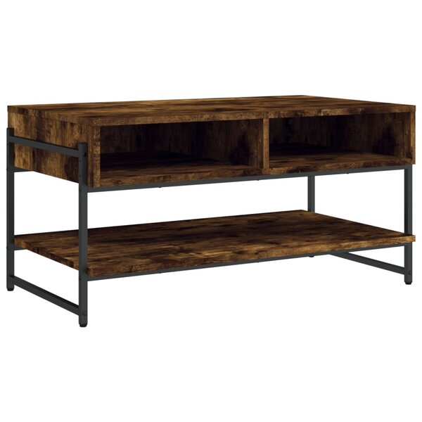 vidaXL Table basse chêne fumé 90x50x45 cm bois d'ingénierie