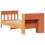 vidaXL Lit bibliothèque sans matelas cire marron 90x200 cm pin massif