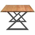 vidaXL Table à manger et bord naturel bois massif chêne