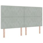 vidaXL Tête de Lit LED Gris Clair 90 cm Velours