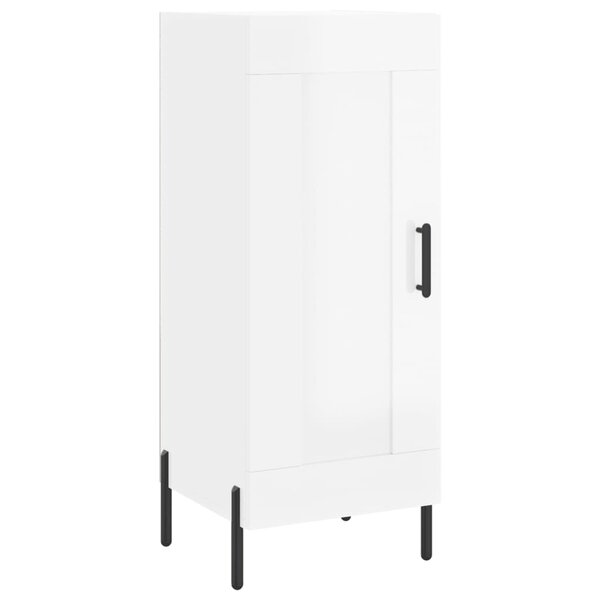 vidaXL Buffet Blanc brillant 34 5x34x90 cm Bois d'ingénierie