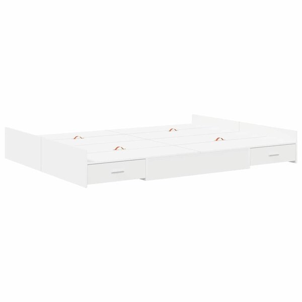 vidaXL Cadre de lit avec rangement avec tête de lit Blanc 160 x 200 cm