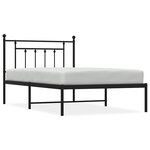 vidaXL Cadre de lit métal sans matelas avec tête de lit noir 100x200cm