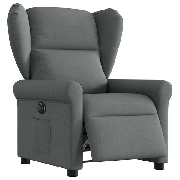vidaXL Fauteuil inclinable électrique Gris foncé Tissu