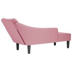 vidaXL Fauteuil long avec accoudoir droit rose velours