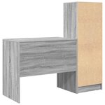 vidaXL Bureau avec tiroir avec étagère avec stockage 2 Pièces Gris Sonoma