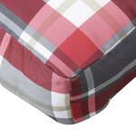 vidaXL Coussin de palette motif à carreaux rouge 60x40x12 cm tissu