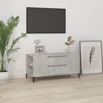 vidaXL Meuble TV Gris béton 102x44 5x50 cm Bois d'ingénierie