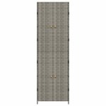 vidaXL Armoire de rangement jardin Gris 59x40x180 cm Résine tressée
