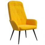 vidaXL Chaise de relaxation avec repose-pied Jaune moutarde Velours