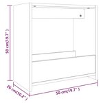 vidaXL Table d'appoint Chêne fumé 50x26x50 cm Bois d'ingénierie